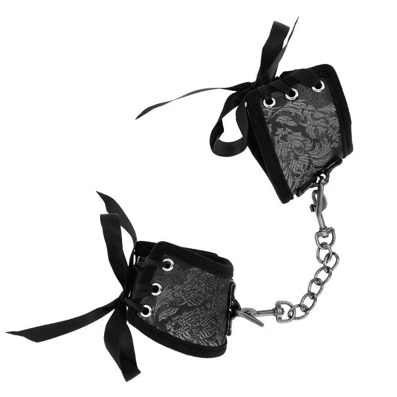 Muñequeras Diseño Escándalo Negro con Lazo