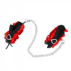 Muñequeras Elásticas de Encaje con Detalle Corazón Rojo