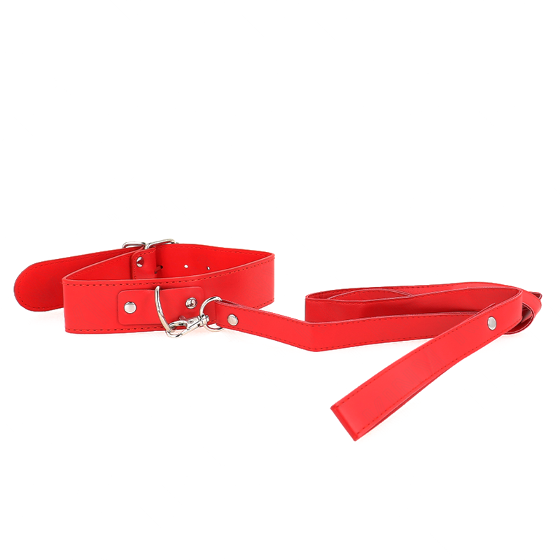 Collar con Correa Fino Rojo