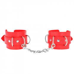Muñequeras con 3 Anillas en D Rojo