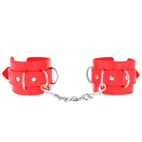 Muñequeras con 3 Anillas en D Rojo