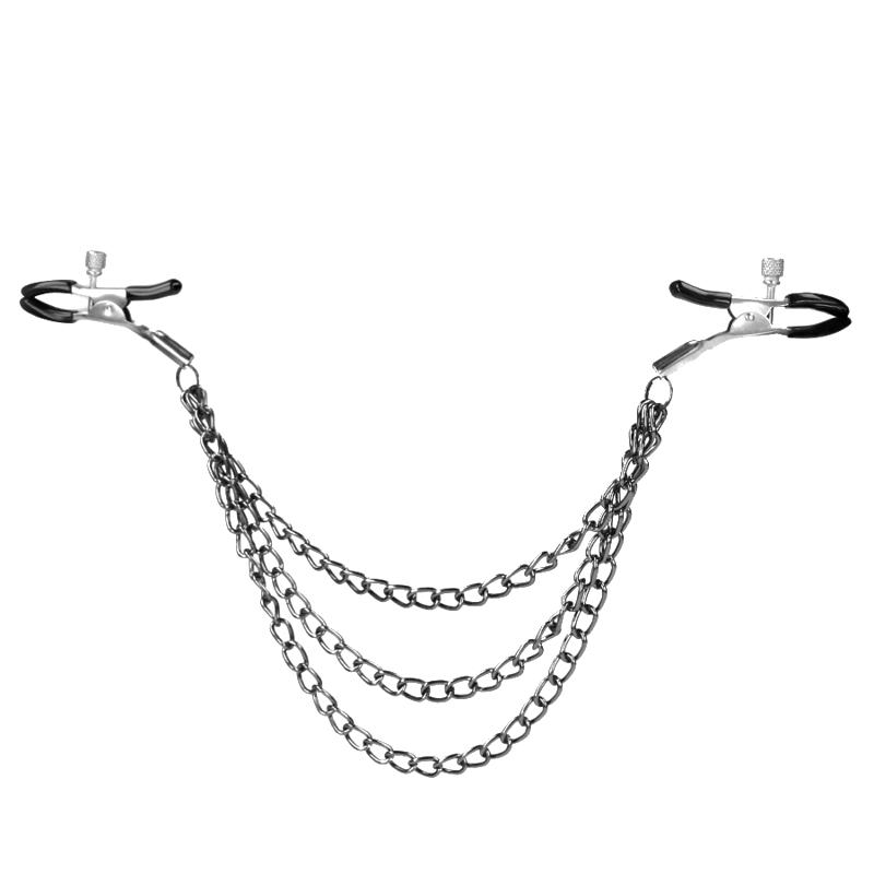 Pinzas para Pezones con Triple Cadena Negro