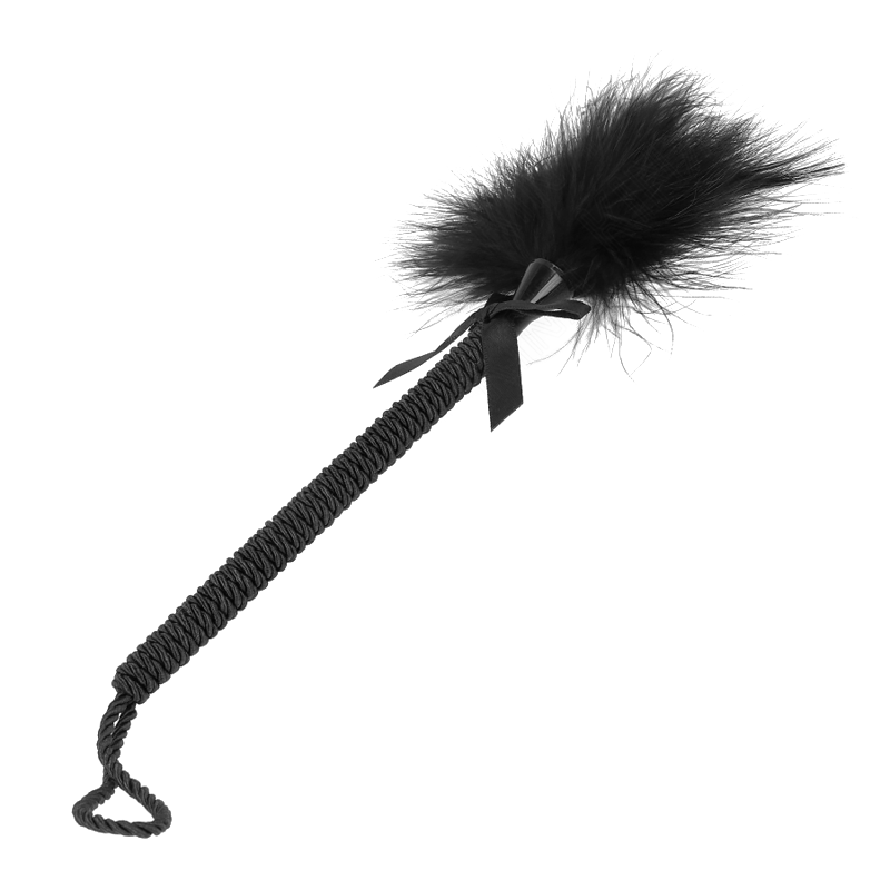 Masajeador de Cuerda con Plumas y Lazo Negro