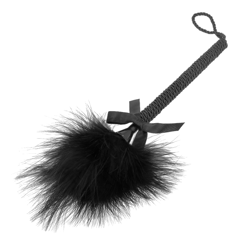 Masajeador de Cuerda con Plumas y Lazo Negro