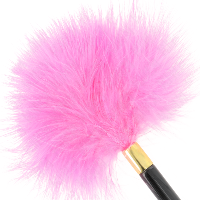 Plumas para Cosquillas Metal Dorado Fucsia