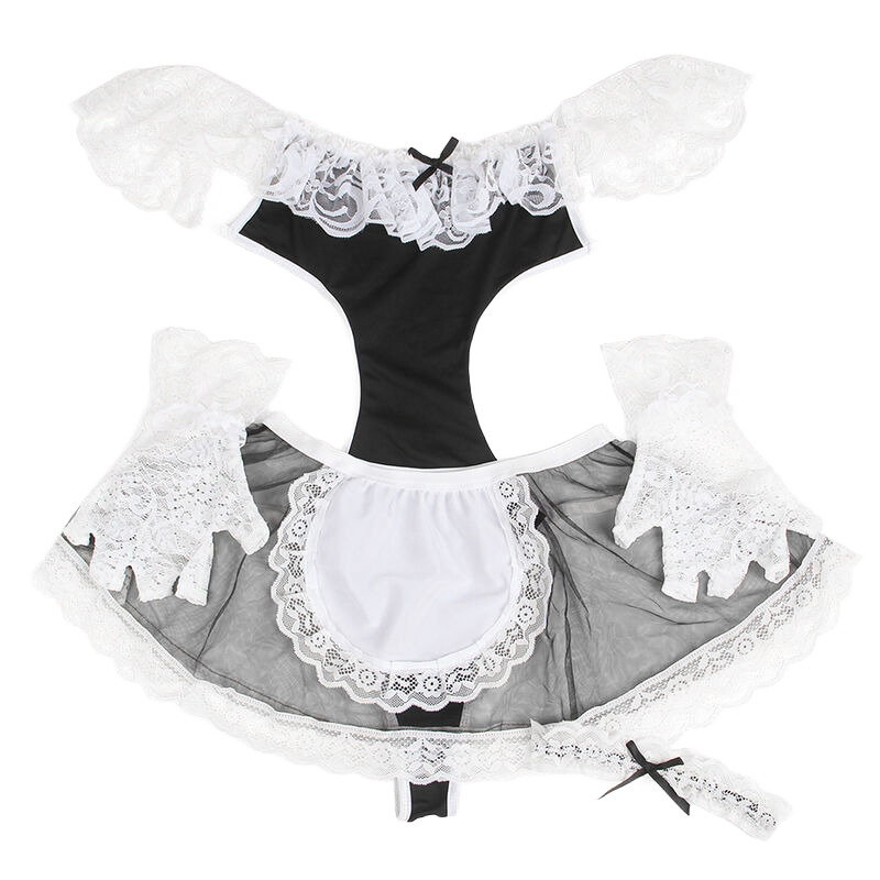Disfraz de Criada Sexy Negro y Blanco