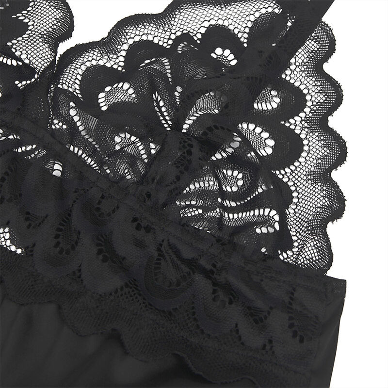 Babydoll con Estampado Floral Pecho Negro