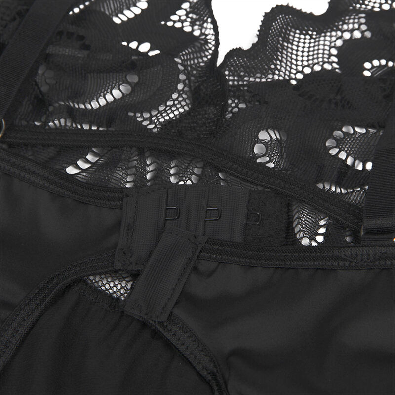 Babydoll con Estampado Floral Pecho Negro