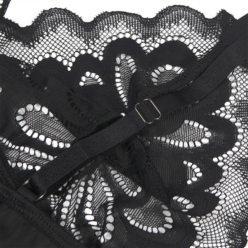 Babydoll con Estampado Floral Pecho Negro