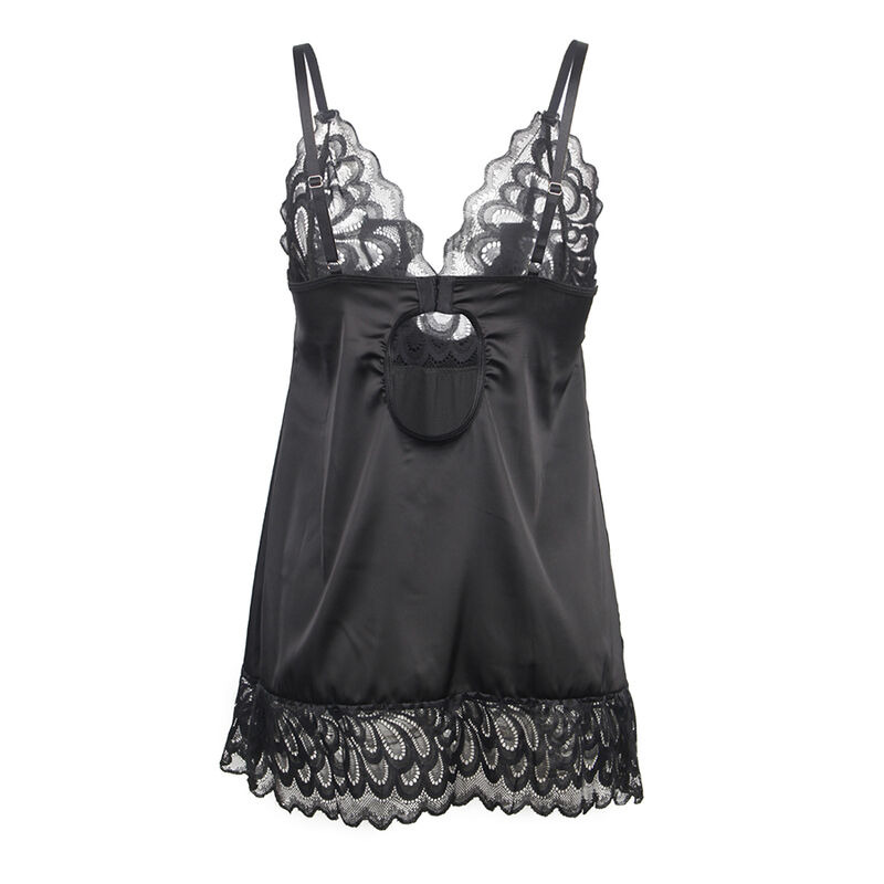 Babydoll con Estampado Floral Pecho Negro