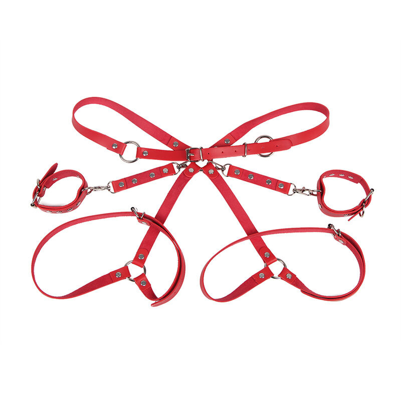 Esposas con Cinturón Bondage Rojo
