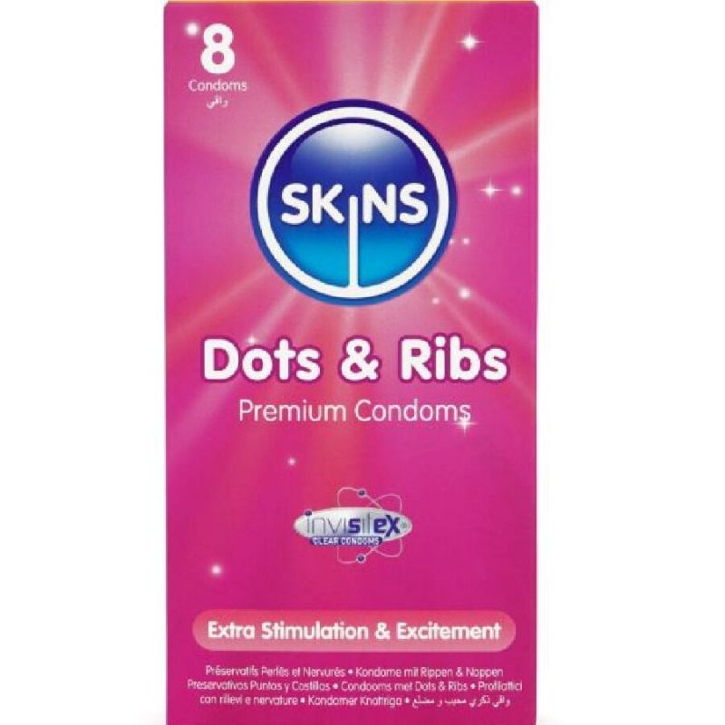 Preservativos Dots & Ribs 8 Uds
