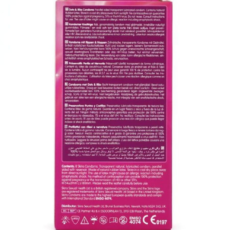 Preservativos Dots & Ribs 8 Uds