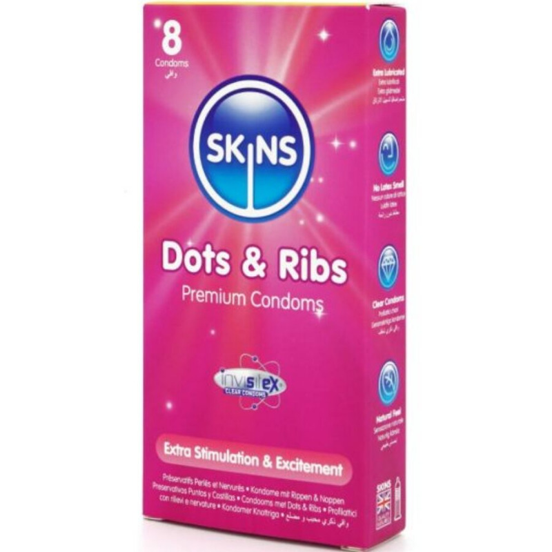 Preservativos Dots & Ribs 8 Uds
