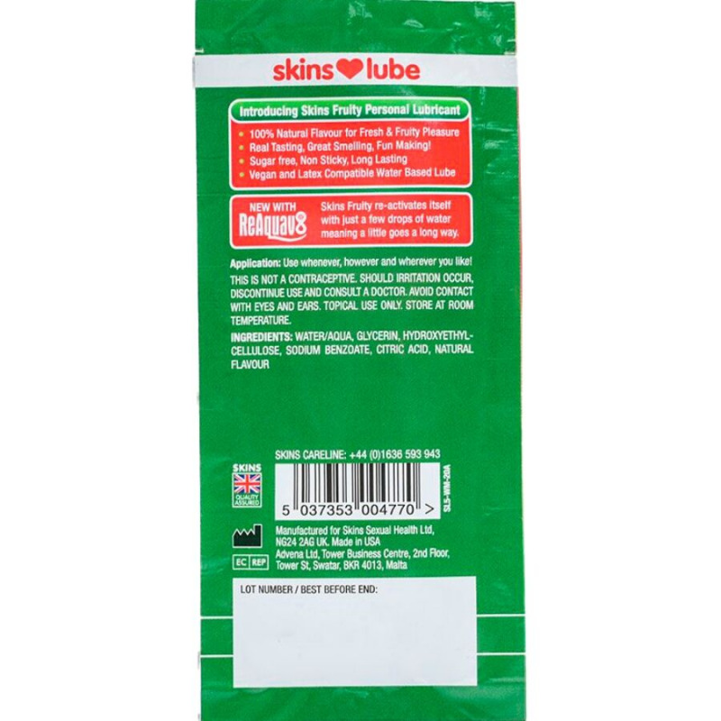 Lubricante Base Agua Sabor Sandía Monodosis 5 ml