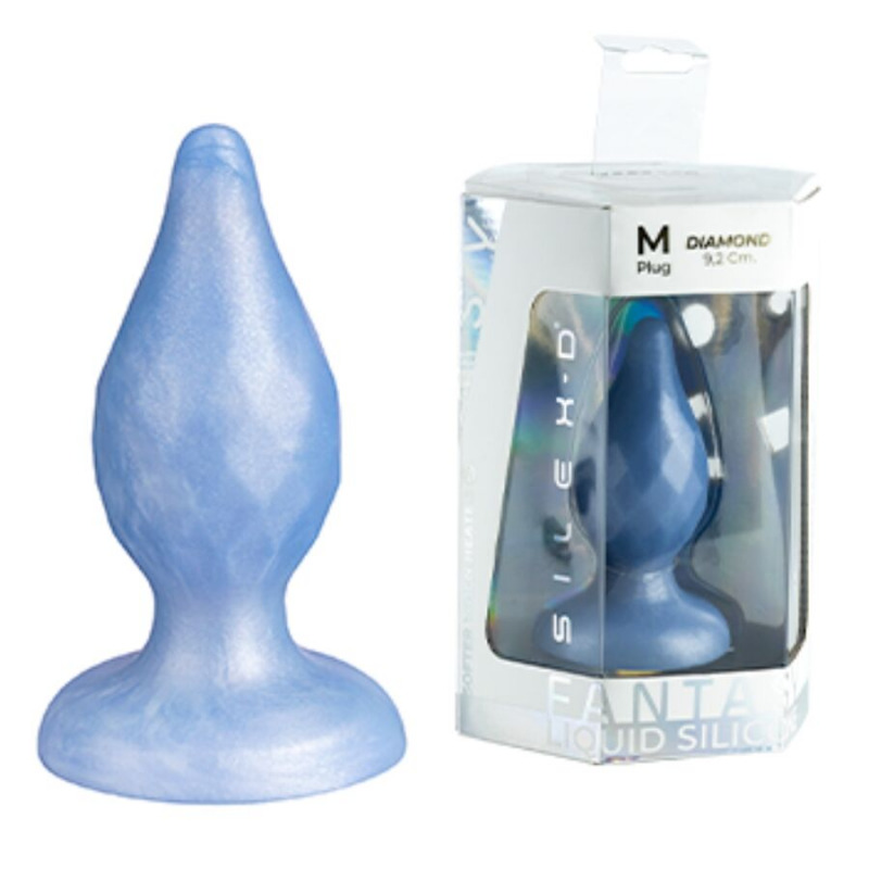 Diamond Plug Anal Termo Reactivo Azul Perla