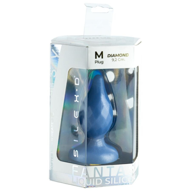 Diamond Plug Anal Termo Reactivo Azul Perla