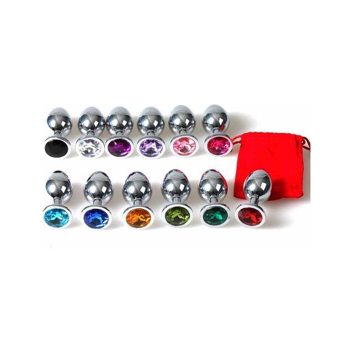 Metal Plug Anal Pequeño Azul con Bolsa