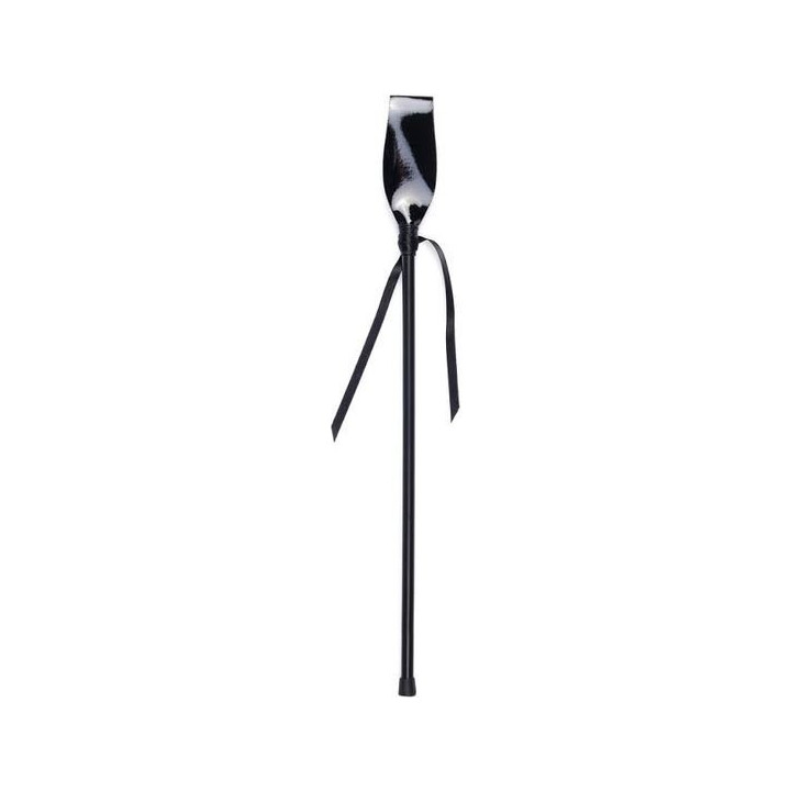 Cravache en Cuir Verni 38 cm Noire