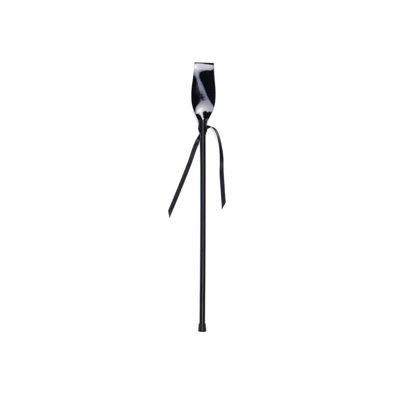 Cravache en Cuir Verni 38 cm Noire