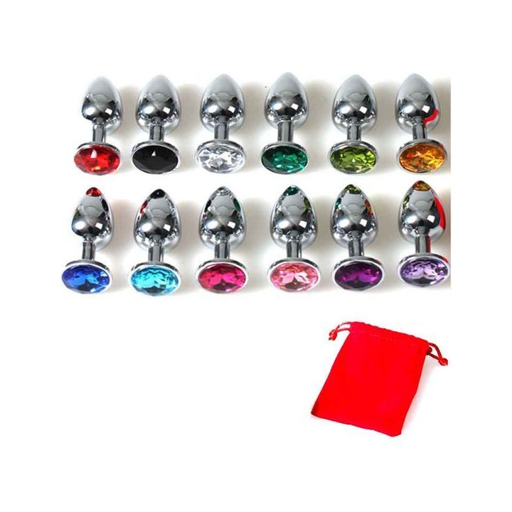 Plug Anal Métallique Moyen Rouge avec Pochette