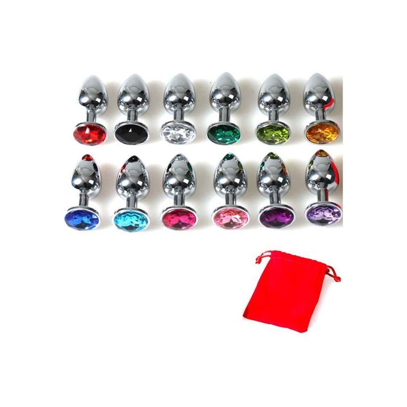 Plug Anal Métallique Moyen Rouge avec Pochette