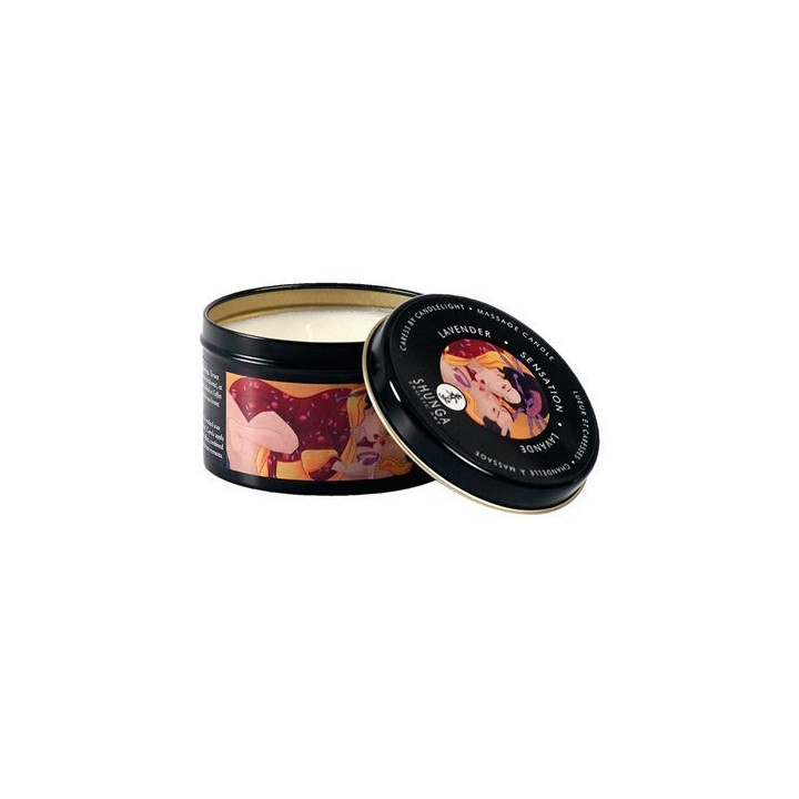 Sensation de bougie de massage Shunga de lavande