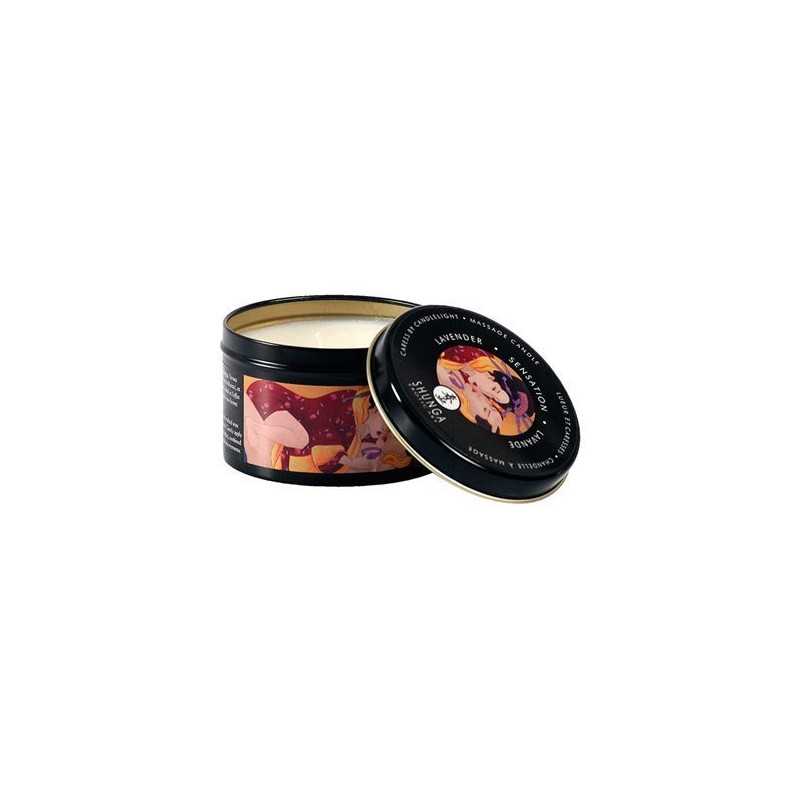 Sensation de bougie de massage Shunga de lavande