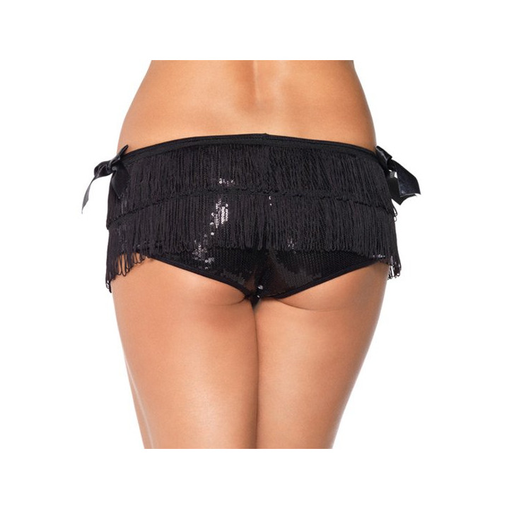 Culotte pailletée avec Felcos et cravates noires