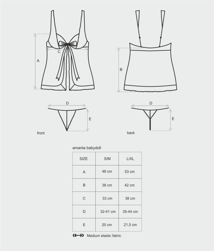 Babydoll Noir Amanta & String