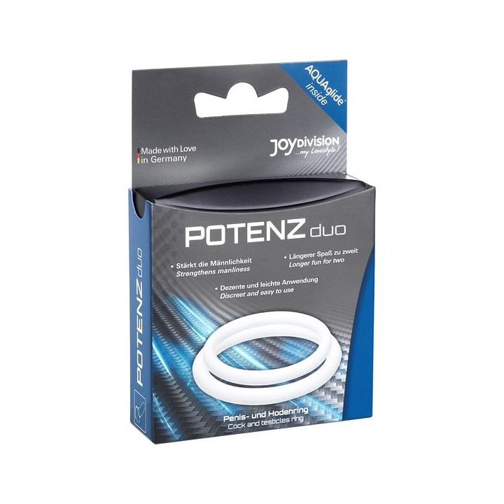 Potenz Duo Anillos Pene Mediano Transparente