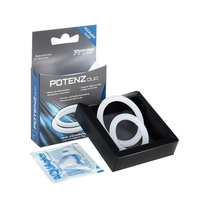 Potenz Duo Anillos Pene Mediano Transparente