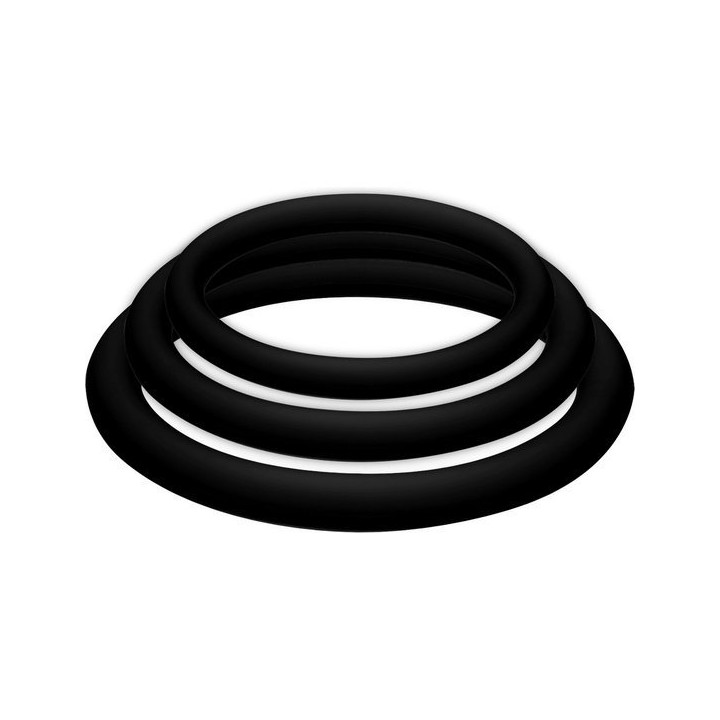 Potenzplus Kit de 3 Anneaux Pénis Noir