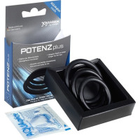 Potenzplus Kit de 3 Anneaux Pénis Noir