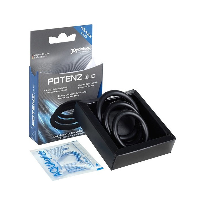 Potenzplus Kit de 3 Anneaux Pénis Noir