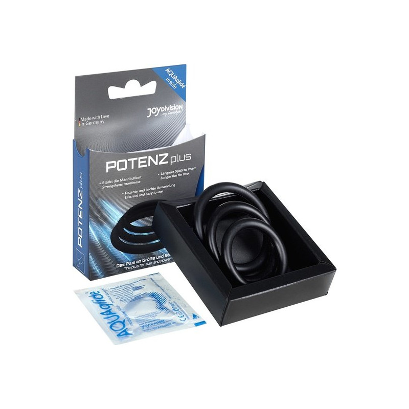 Potenzplus Kit de 3 Anneaux Pénis Noir