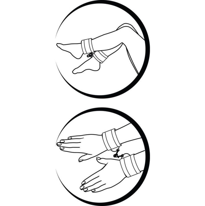 Ouch Menottes Velcro Double pour les Mains et les Pieds Noir