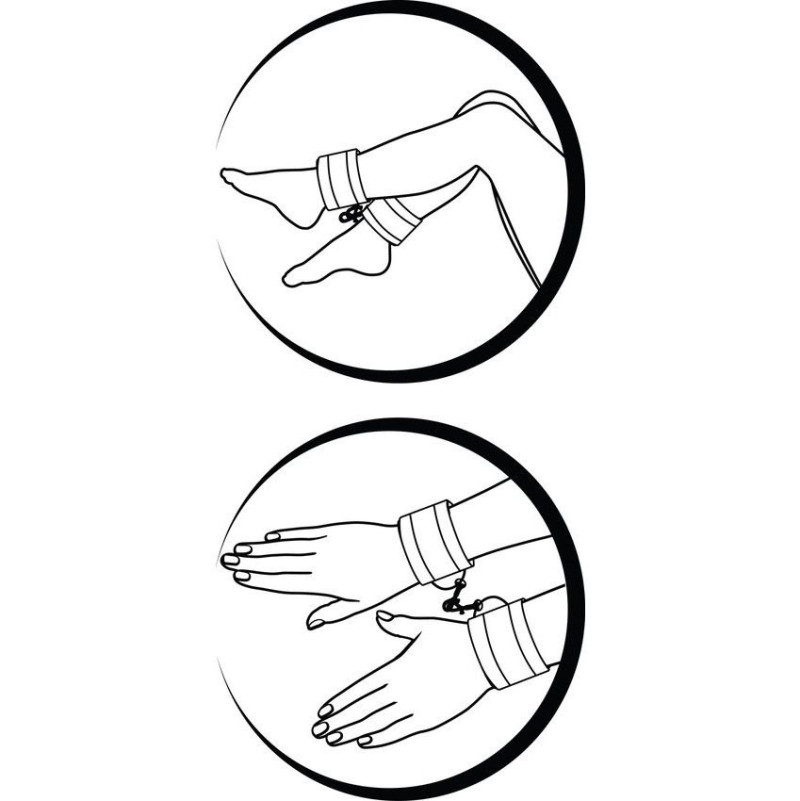 Ouch Menottes Velcro Double pour les Mains et les Pieds Noir