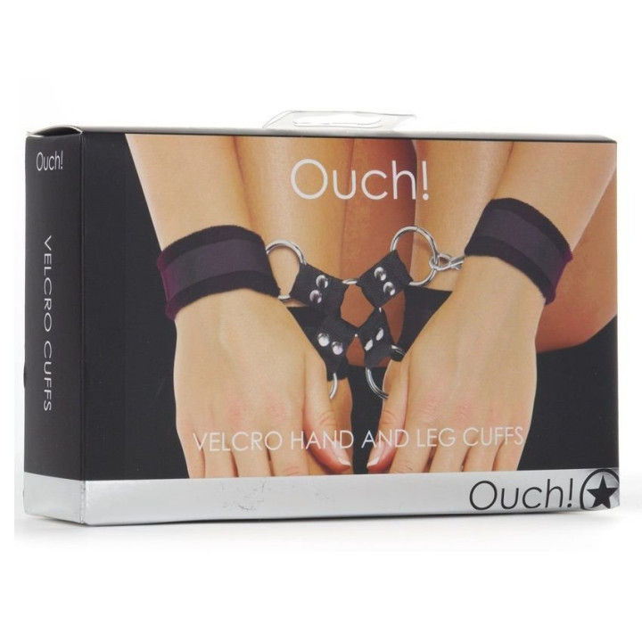 Ouch Menottes Velcro Double pour les Mains et les Pieds Noir