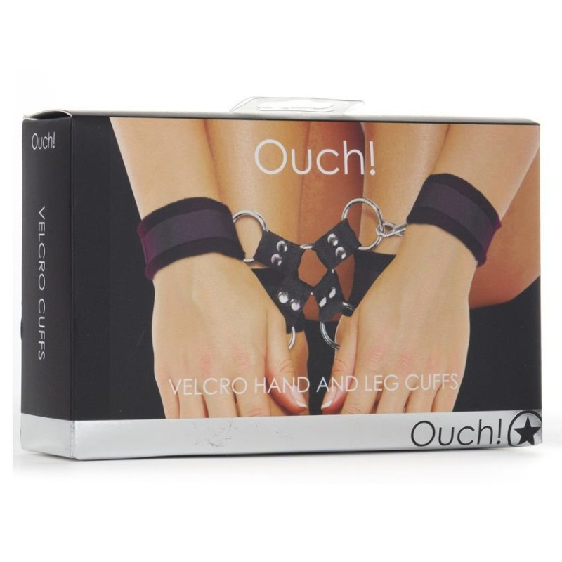 Ouch Menottes Velcro Double pour les Mains et les Pieds Noir