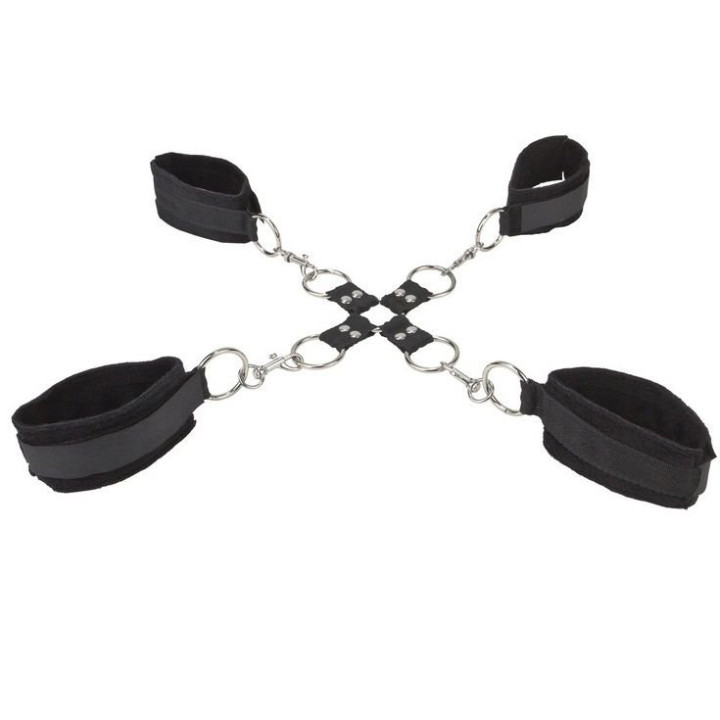 Ouch Menottes Velcro Double pour les Mains et les Pieds Noir