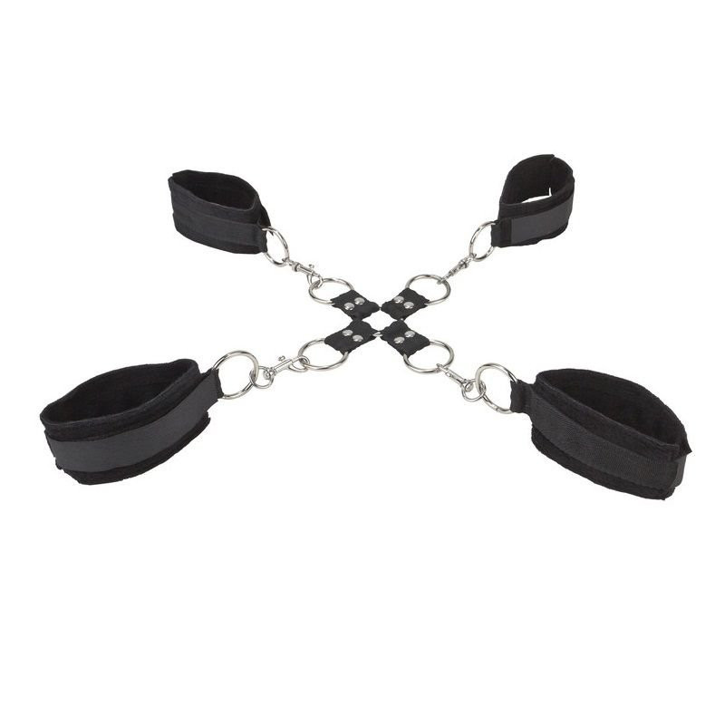 Ouch Menottes Velcro Double pour les Mains et les Pieds Noir