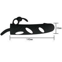 Gaine Silicone avec Vibration 14 cm Noir