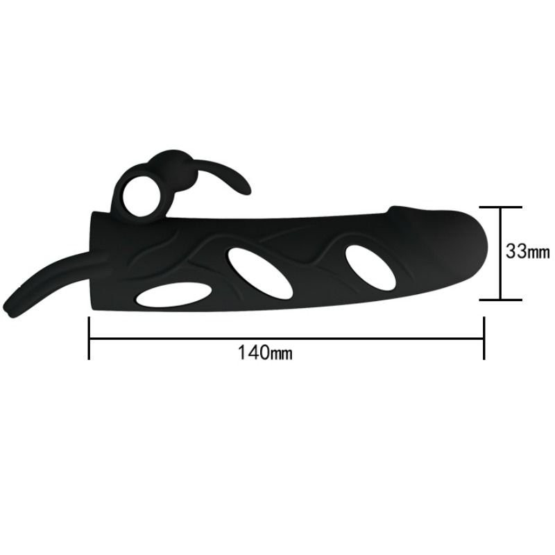 Gaine Silicone avec Vibration 14 cm Noir
