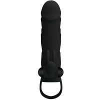 Gaine Silicone avec Vibration 14 cm Noir
