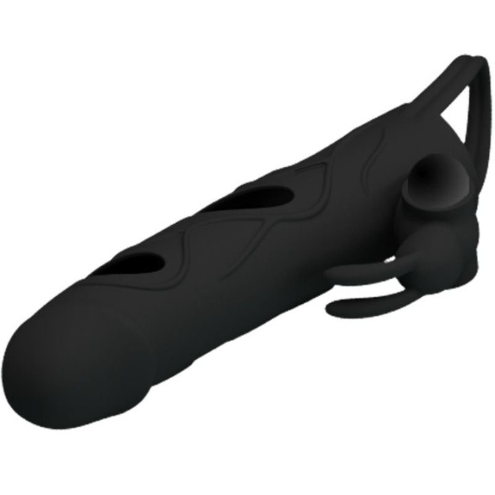 Gaine Silicone avec Vibration 14 cm Noir