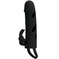 Gaine Silicone avec Vibration 14 cm Noir