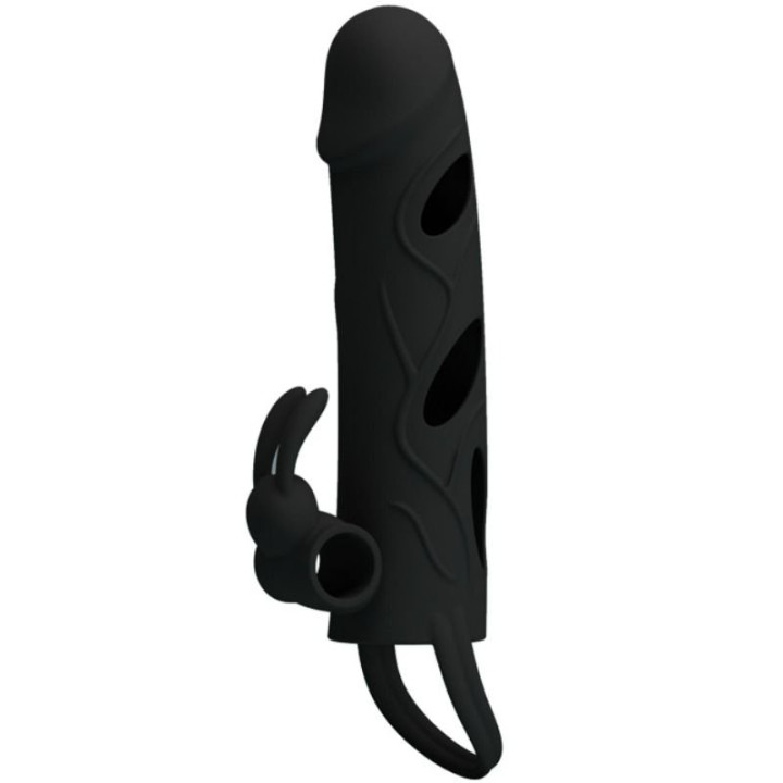 Gaine Silicone avec Vibration 14 cm Noir