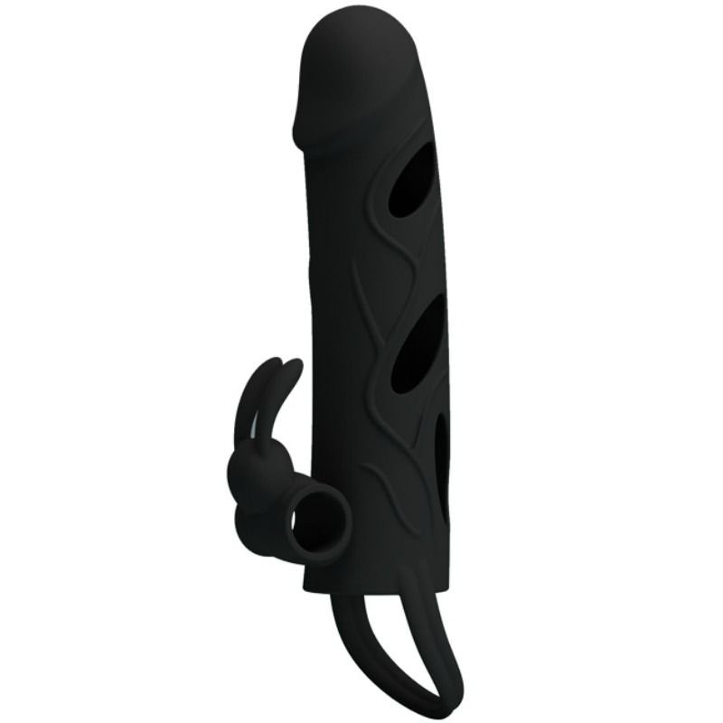 Gaine Silicone avec Vibration 14 cm Noir