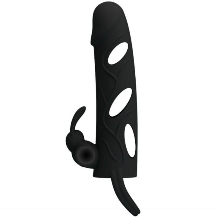 Gaine Silicone avec Vibration 14 cm Noir